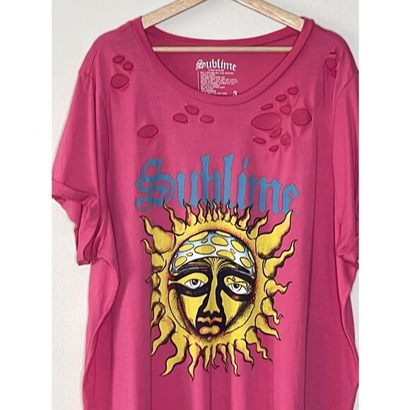 SUBLIME DISTRESSED OVERSIZED COTTON TEE SIZE 3 - Picture 3 of 6